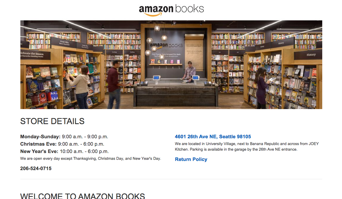 Amazon.com内、「Amazon Books」紹介ページより（スクリーンショット）